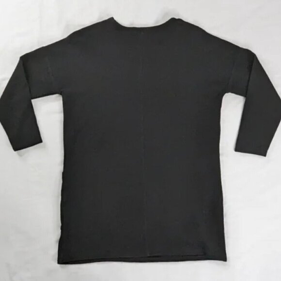 Zara Black Soft Knit Lagenlook Double Front Pocket Tunic Top Mini Dress - Picture 9 of 9